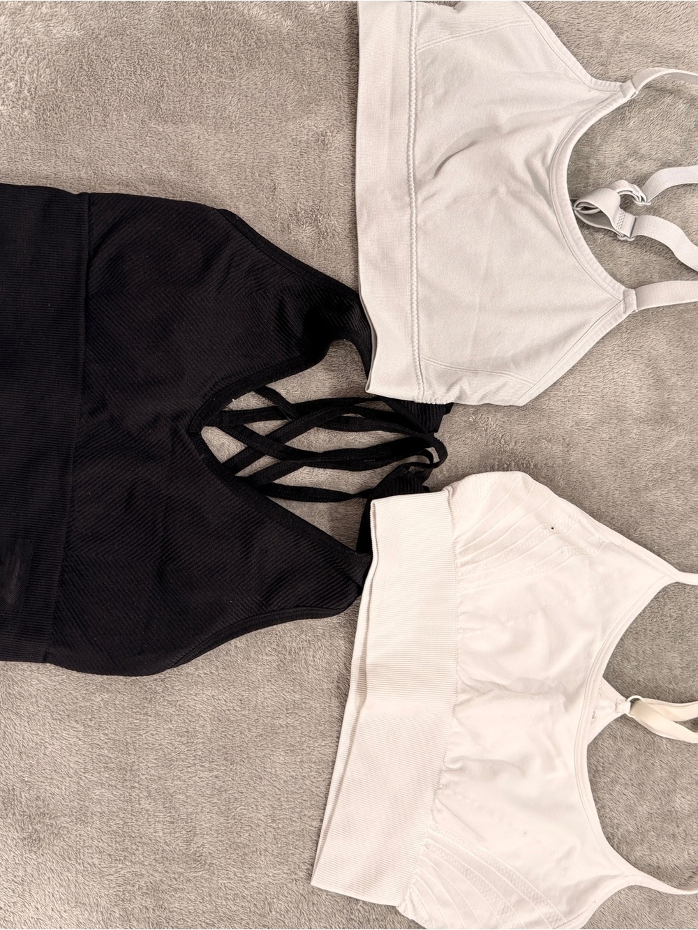 Women’s Ribbed Bralette Crop Top - Black and White